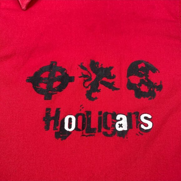 Furor Jeans for Hooligans Shirt Mens Large Red Stretch Short Sleeve Button Up - Picture 3 of 13